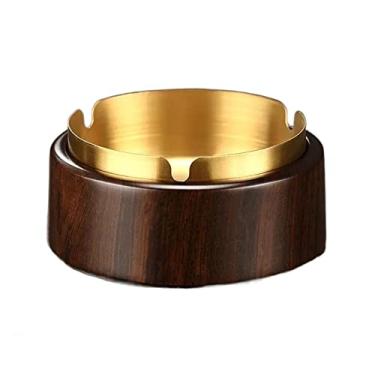Imagem de Cinzeiro de ervas daninhas cinzeiro criativo de madeira em relevo para casa, cinzeiro de aço inoxidável, decoração removível para casa e sala de estar cinzeiros para cigarros (tamanho: B)