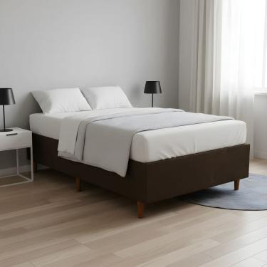 Imagem de Base Cama Box Solteiro Padrão 88x188x37 Cor Marrom