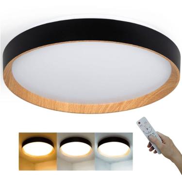 Imagem de Luminaria Plafon LED 3 Tons Controle Quarto Sala Residencial Comercial Iluminaçao Ambiente Moderno Recepçao Escritorio