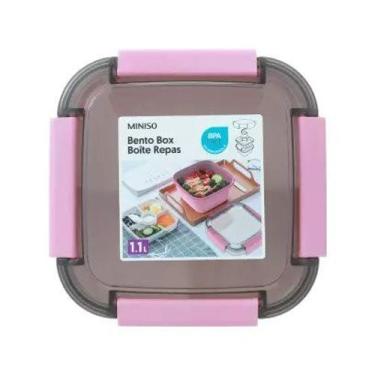 Imagem de Kit Saladeira com 2 Níveis e Talher 1,1 Litro - Rosa - MINISO, ROSA