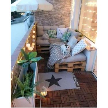 Imagem de Sofá De Canto De Pallet Euro Em L 120x200 Cm - Móveis Sustentáveis - P