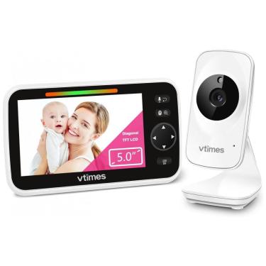 Imagem de Babá Eletrônica com Vídeo e Áudio, Tela LCD de 12 cm Sem Wi-Fi - Visão Noturna, Alcance de 300m, 2x Zoom e Lullabies -