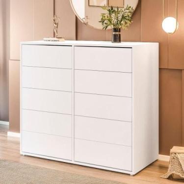 Imagem de Cômoda Dieci 10 Gavetas Mdp 15 Mm Corrediça Telescópica + Fecho Toque 