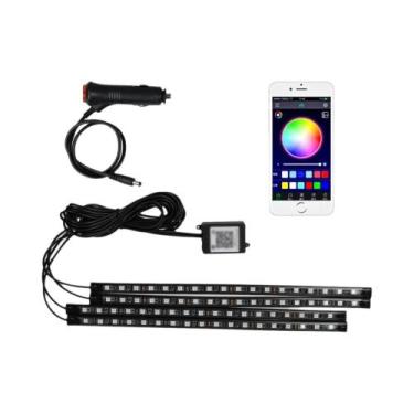 Imagem de Neon RGB LED Interior Do Carro Luz Ambiente Para Pés USB Controle Remo