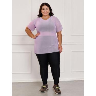 Imagem de BlusaTule Plus size Feminina Transparente Academia Fitness - Mariella,