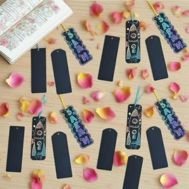 Imagem de 24 adesivos mágicos de arco-íris para fazer marcadores de livro - conjunto de artesanato DIY para estudantes, lembrancinhas de festa, atividades em sala de aula