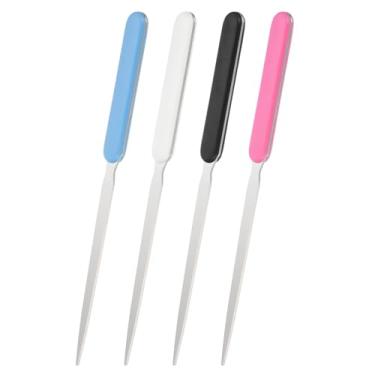 Imagem de Generic Abridor de cartas, 4 peças de aço inoxidável, cabo leve, abridor de envelopes, abridor de correspondência, cortador de letras para escritório, casa, caixa aberta, 4 cores