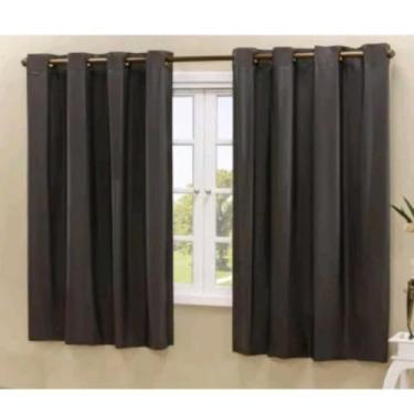 Imagem de Cortina Blackout PVC Vedação Total de Luz Para Sala e Quarto com Ilhós Cromado(Tabaco,1,10 x 1,30)