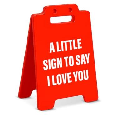 Imagem de Placa de mesa I Love You, presente romântico para namorado, namorada, esposa, marido, casamento, aniversário, Natal