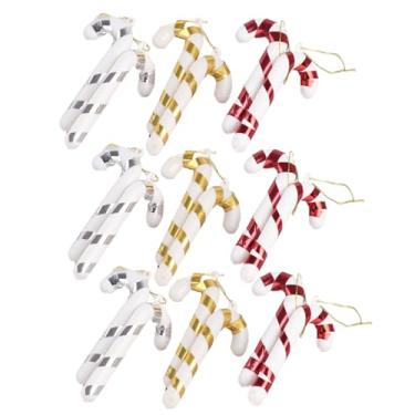 Imagem de 18 peças de decoração de bengala doce de plástico com glitter, enfeite de árvore de Natal para lembrancinhas de festa de Natal, decoração de feriado