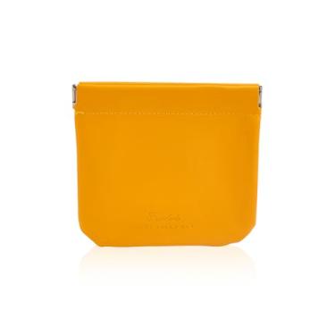 Imagem de Bolsa de moedas de viagem à prova d'água com fecho automático, carteira de dinheiro de cor sólida, organizador de fone de ouvido, capa para chave, Amarelo, Moeda amarela com fechamento automático