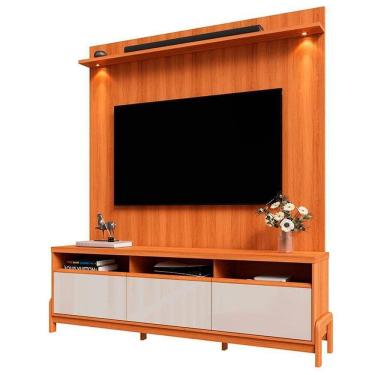 Imagem de Rack Bancada Com Painel 1 Porta 2 Gavetas Para Tv De Até 75 Viron Jequitiba-off White