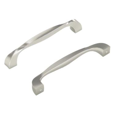 Imagem de Hickory Hardware Puxador de coleção Twist H076017-SN-10B, 128 mm de centro a centro, níquel acetinado, 10 unidades