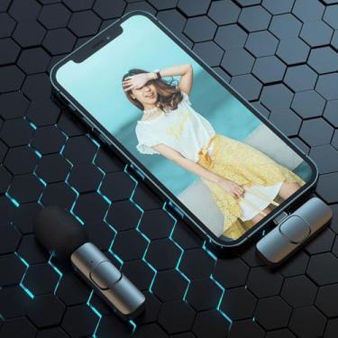 Imagem de Microfone Lapela Sem Fio Compatível Android Usb C Type C - Lives, Reuniões e Video conferencias - Instagram, TikTok e Youtube