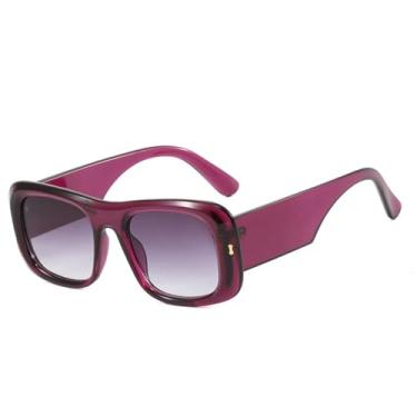 Imagem de Óculos de Sol Feminino Candy Color com Rebites, Armação Larga e Lentes Degradê UV400 para Esportes ao Ar Livre, Corrida e Ciclismo, em tons de roxo e cinza degradê.