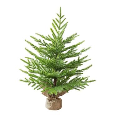 Imagem de oshhni Mini árvore de Natal artificial, decoração natalina, galhos densos, enfeite realista e versátil, pequena árvore de mesa para restaurante e bar, Verde