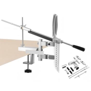 Imagem de Amolador de Faca, Afiador de Facas Profissional, Ajustável Amolador de Facas, Inclui Pedra de Afiar Removível, Rotação de 360°, Adequado para Facas de Cozinha, Facas Profissionais