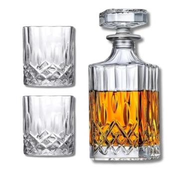 Imagem de Kit de garrafa de vidro de uísque 2 copos para decoração de casa