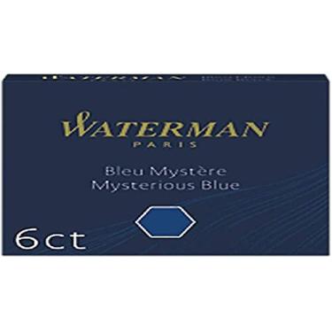 Imagem de Waterman Cartuchos de tinta para caneta-tinteiro, curto 'internacional', azul misterioso, 6 unidades