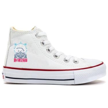 Imagem de Tênis Alphonse Elric Anime Mangá Otaku Novo Modelo - All Bots, Branco,