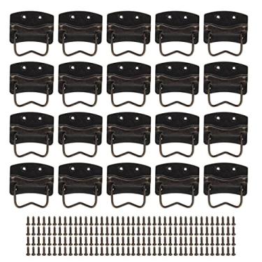 Imagem de Caixa de madeira alças gaveta puxa hardware vintage antigo cânfora madeira gaveta gabinete alça puxa bagagem decoração acessórios de substituição para móveis guarda-roupa caixa de