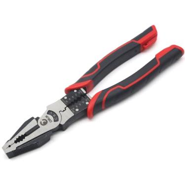 Imagem de CINLIN Alicate de linha multiuso, alicate multifuncional de 21,6 cm, com função de descascador de fios/crimpador/cortador, corte lateral resistente para crimpagem, corte, aparafusamento. 6 em 1
