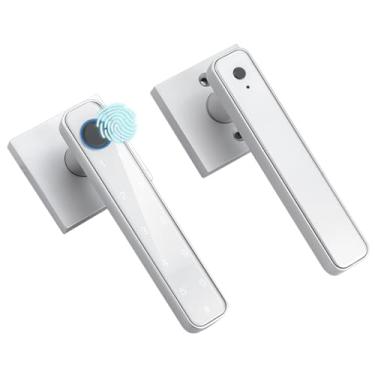 Imagem de bijialock Fechadura inteligente de impressão digital, 3 em 1, fechadura de porta com tela sensível ao toque, fechadura biométrica com 50 impressões digitais, 100 códigos, fechadura de porta frontal