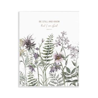 Imagem de Stupell Industries Be Still and Know Botanicals Wall Plaque Art, design por Cindy Jacobs, 14 x 11