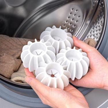 Imagem de 10 bolas reutilizáveis para esfregar roupas – bolas de lavagem sem emaranhamento para máquinas de lavar roupas eficazes, brancas