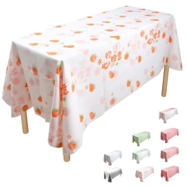 Imagem de ZGP (Laranja) 137 x 213 cm, 10 peças de toalha de mesa de PE puro descartável, toalhas de mesa para festas, piquenique, casamento, toalhas de mesa decorativas, retângulo, capa de plástico branco, à
