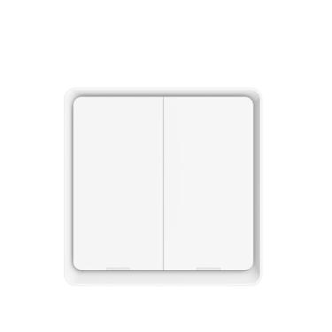 Imagem de Interruptor de cena sem fio, botão de pressão, painel de parede, alimen por bateria/controle remoto do aplicativo Life para dispositivos domésticos (hub necessário), branco, 2 gang