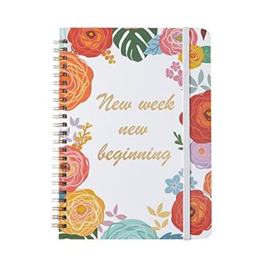 Imagem de Caderno A5 Diário Escolar 2022 Caderno Com Agenda Semanal 110 Páginas Cader Espirais