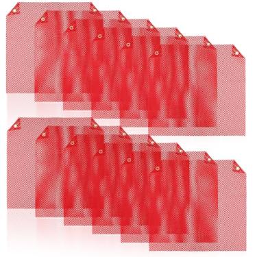 Imagem de DEAYOU Pacote com 12 bandeiras de segurança de 45,7 cm x 45,7 cm, bandeiras de aviso de ilhós, bandeiras de carga grande de malha à prova de intempéries para caminhão, barco, caça, bicicleta, reboque
