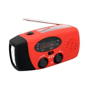 Imagem de Rádio Solar Portátil De Emergência 10000mAh Com Manivela AM FM NOAA SO
