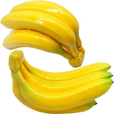 Imagem de Kit 2 Maço Com 5 Bananas Em Isopor Enfeite Fruta Artificial