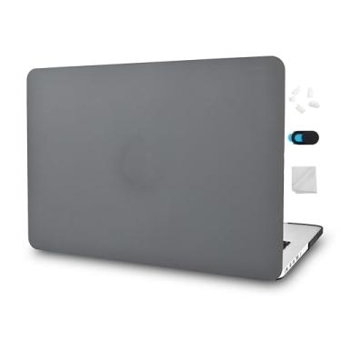 Imagem de Capa para laptop KECC para MacBook capa dura de couro italiano, Grey Leather, A1398 Old Mac Pro 15" Retina (-2015)