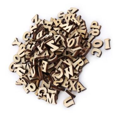 Imagem de Letras de Madeira A-Z 0-9 Números, Faça você Mesmo, Crianças, Aprendizagem Precoce, Brinquedos para Artesanato, Scrapbook, álbum de Fotos, Decoração, Madeira, 200 Peças, (Design