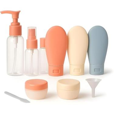 Imagem de Kit de Viagem Premium com 11 Frascos Recarregáveis para Shampoo, Condicionador, Sabonete, Creme, Álcool em Gel, Maquiagem e Cosméticos em Geral