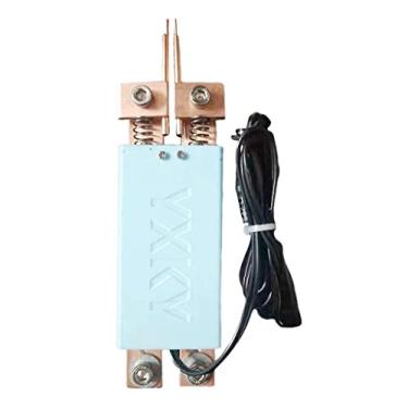 Imagem de barenx Caneta de solda a ponto integrada interruptor automático 18650 metal funcionando - ciano