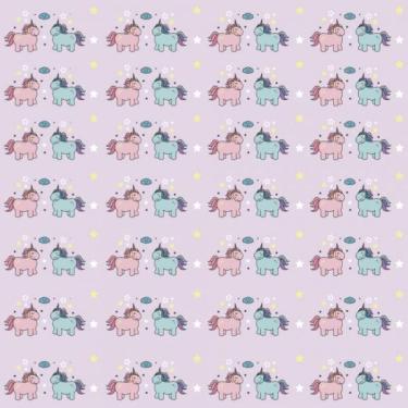 Imagem de Papel De Parede Infantil Casal Unicórnio