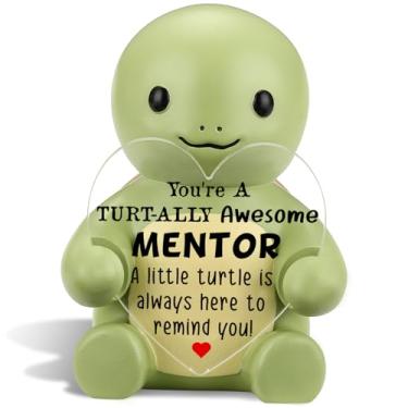 Imagem de SunyJone Presentes engraçados de mentor de tartaruga de resina, estatueta de mesa inspiradora para apreciação do mentor, presente de agradecimento para chefe professor, decoração colecionável de