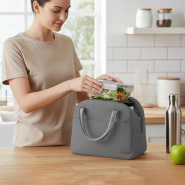 Imagem de Sacola para almoço, organizador de armazenamento de alimentos isolado de 1 galão com alças portátil para transporte térmico reutilizável para recipiente de refeição