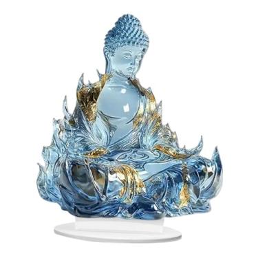 Imagem de Baoblaze Enfeite de mesa decorativo com arte 2D, criativo e com suporte, ideal para lareira, prateleira ou festa, Buda