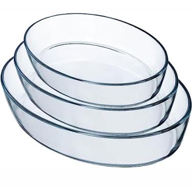 Imagem de Conjunto de vidro para assadeira de cerâmica, 3 peças, caçarola para cozinhar, jantar de bolo, pratos de cozinha, fornos de floco de neve, série floco de neve