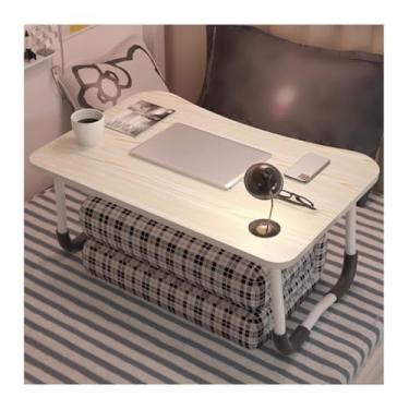 Imagem de Mesa para laptop, mesa baixa para cama, bandeja para laptop, suporte de mesa de colo para laptop, pernas estáveis em forma de W, painel de mesa espesso, gaveta de slot de cartão conveniente