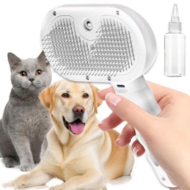 Imagem de Escova a vapor para animais de estimação, escova de banho de chuveiro, escovas de água para animais de estimação de pelos longos e curtos, escova a vapor para gatos, escova de cachorro para derramar