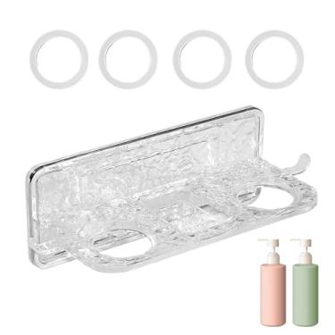 Imagem de Gancho para garrafa de gel de banho | Suporte para dispensador de xampu - Suporte de parede para dispensador de para shampoo, sem perfuração para chuveiro