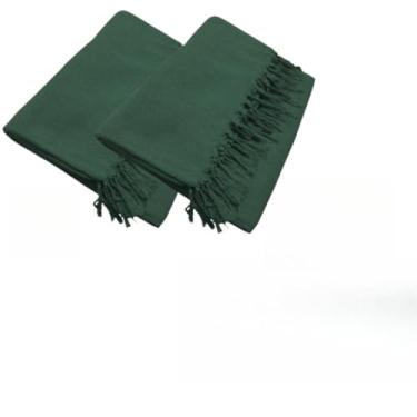 Imagem de Kit 2 Mantas Para Sofa King Gigante 300x180cm Algodao Protetor Decorativo (2 Verde Militar)