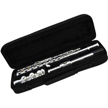 Imagem de Flauta tom C banhado a níquel cobre 16 furos buraco fechado instrumento de flauta tocando estudante com acessórios