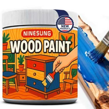 Imagem de ninesung Tinta de madeira multisuperfície para portas e paredes de móveis, banheiros - Fórmula multifuncional azul marinho tinta de armário para uso interno/externo - impermeável, resistente a